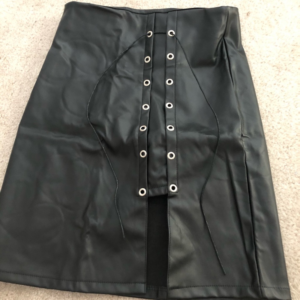 faux leather skirt